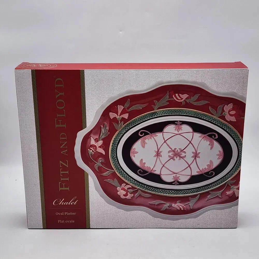 NEW! Fitz and Floyd Chalet Oval Platter 17